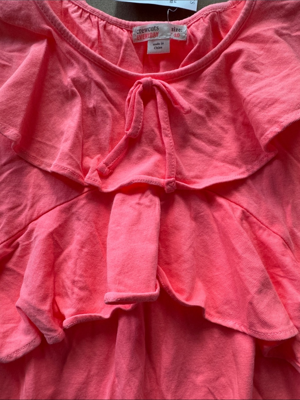 NWT Crewcuts Coral Pink Ruffle Tiered Top - Picture 3 of 6